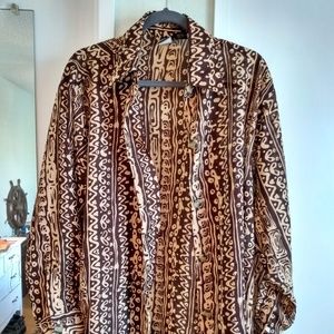 Sheer Long-Sleeved Button-Up Shirt